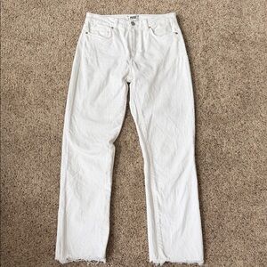 PAIGE Women's Crisp White Straight Leg Jeans